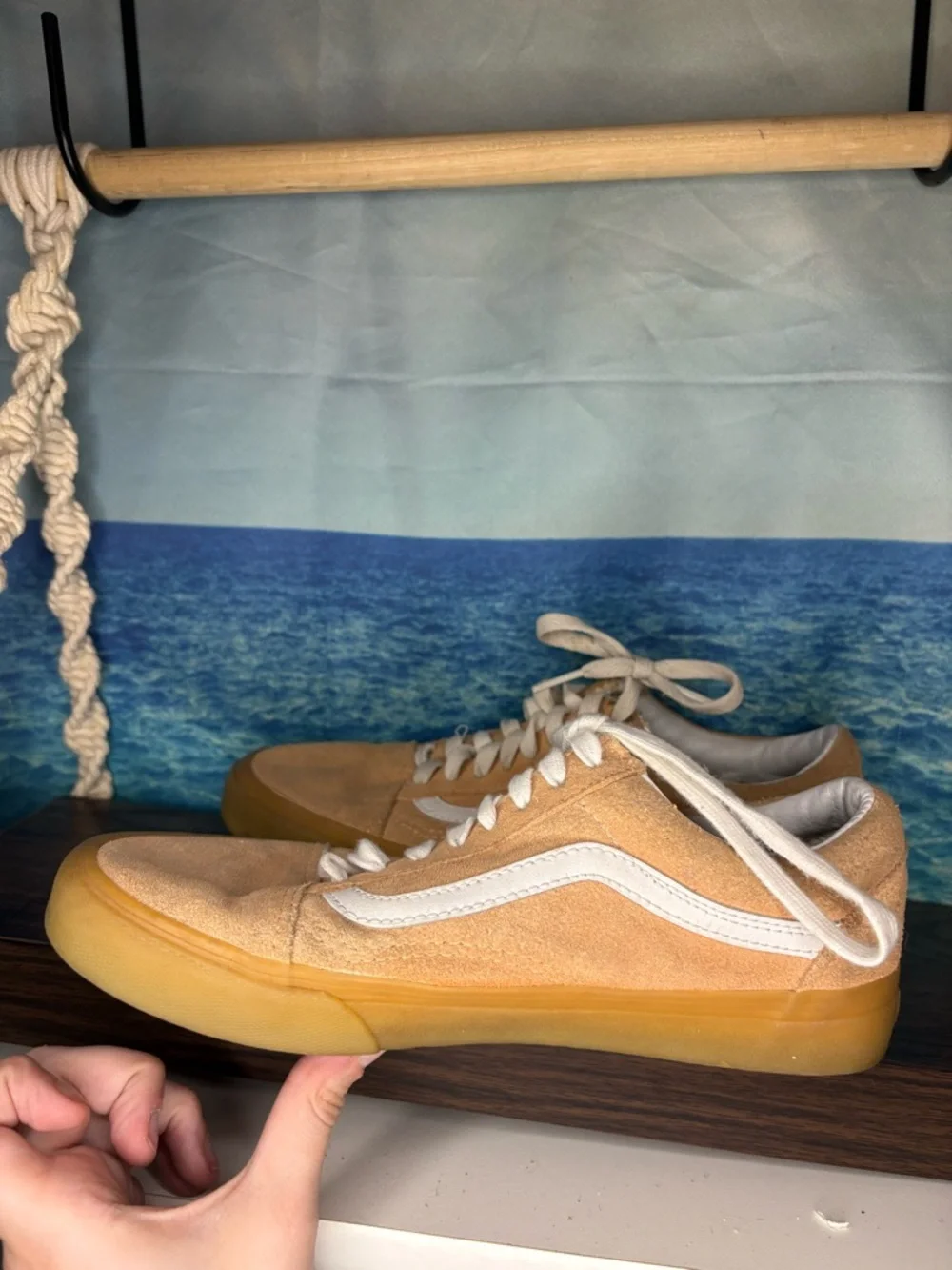 Vans Old Skool Suede Sneaker in Peach